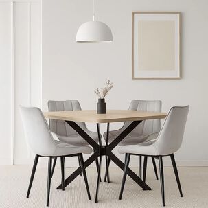 Pack De 4 Sillas De Comedor Macron Acolchada Terciopelo - Gris