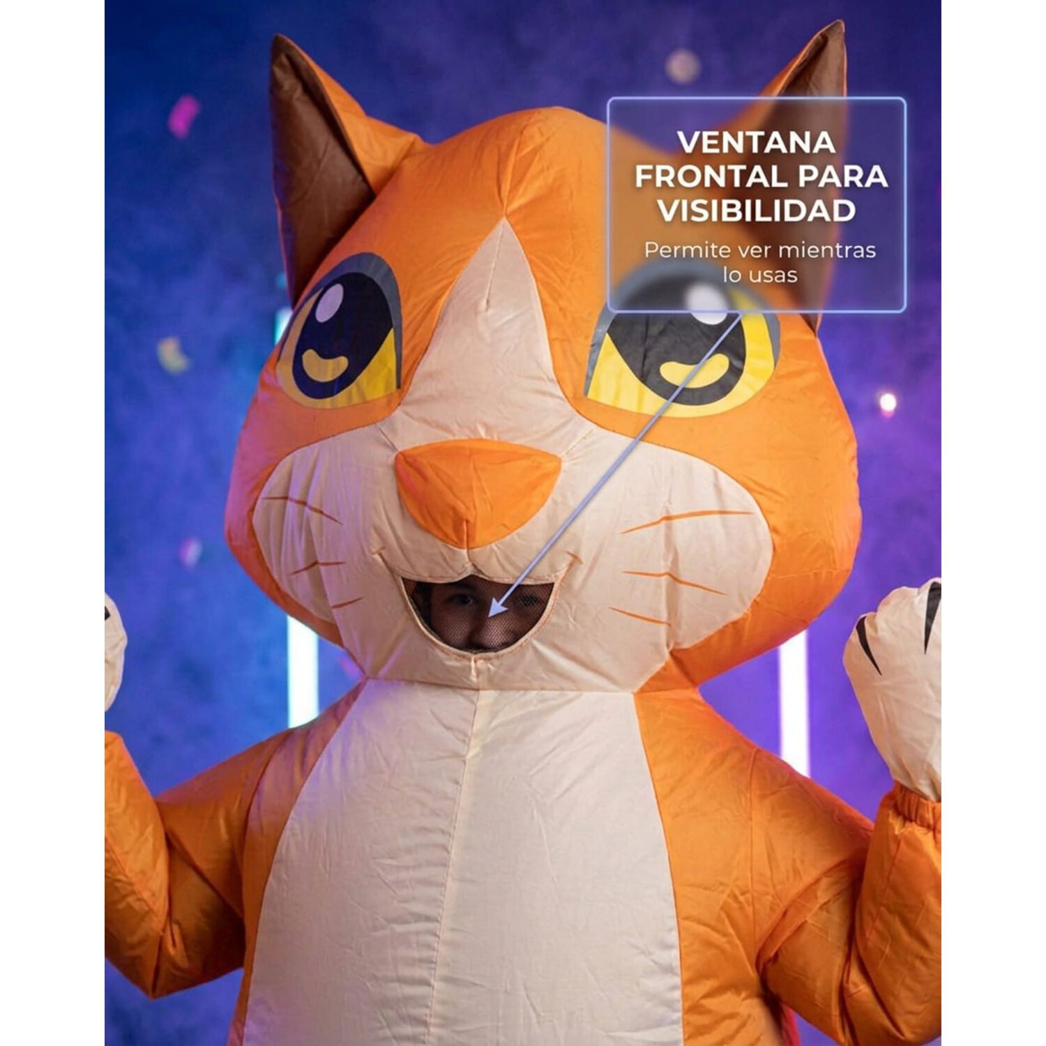 Disfraz Inflable De Gato Adulto Completo Halloween image number 16.0