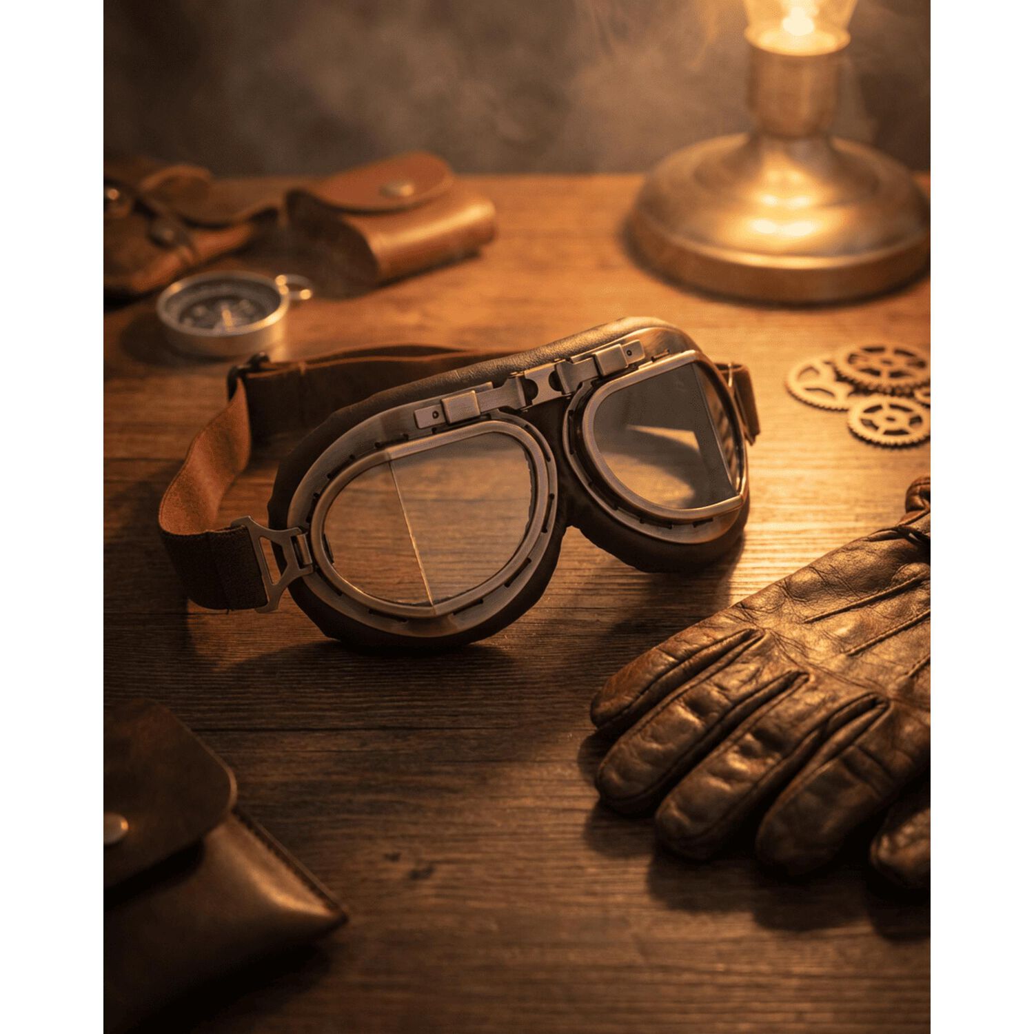 Cosplay Gafas De Moto Vintage Piloto Steampunk image number 1.0