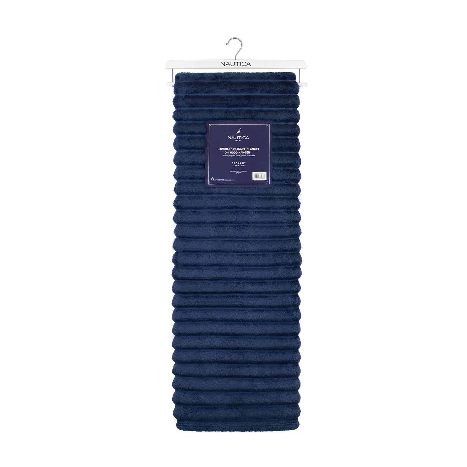 Manta De Cama Nautica Home Jacquard Franela Ultrasuave 127x178cm Azul image number 5.0