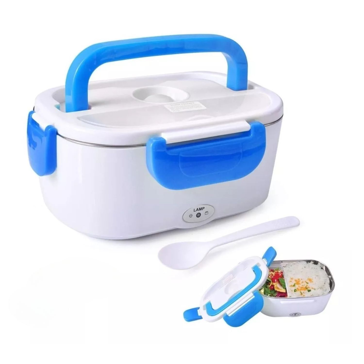 Taper Hermetico Contenedor Calentador Comida Lunch Box Azul image number 1.0
