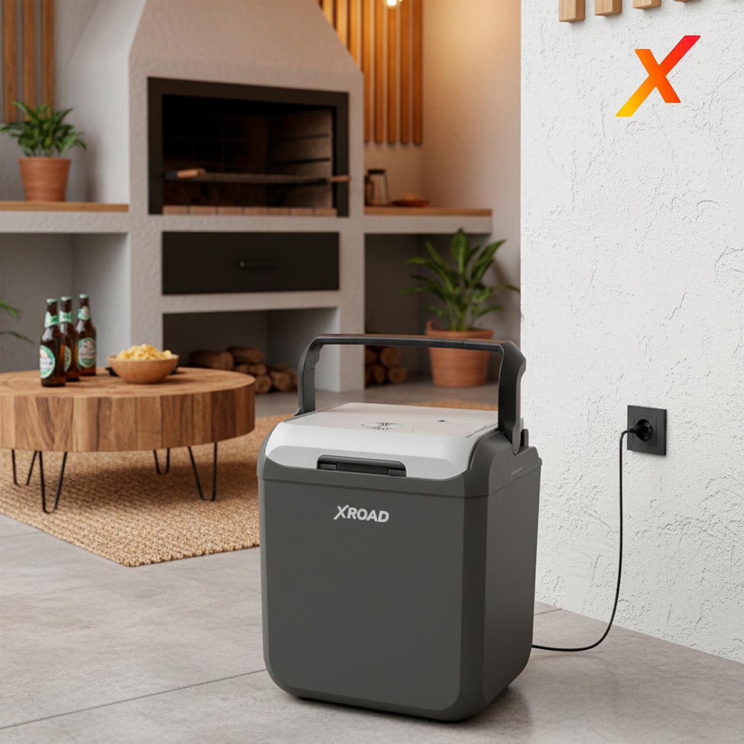 Cooler El&eacute;ctrico Port&aacute;til 25 Lts Gris 12v Xroad image number 6.0