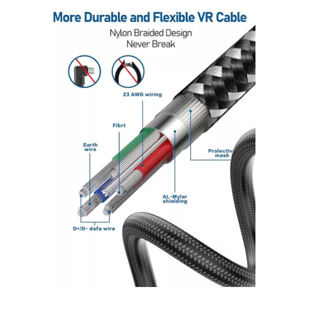 Cable Para Oculus Link Usb-c A 3.0 (5 M) Carga Rapida Firme image number 3.0