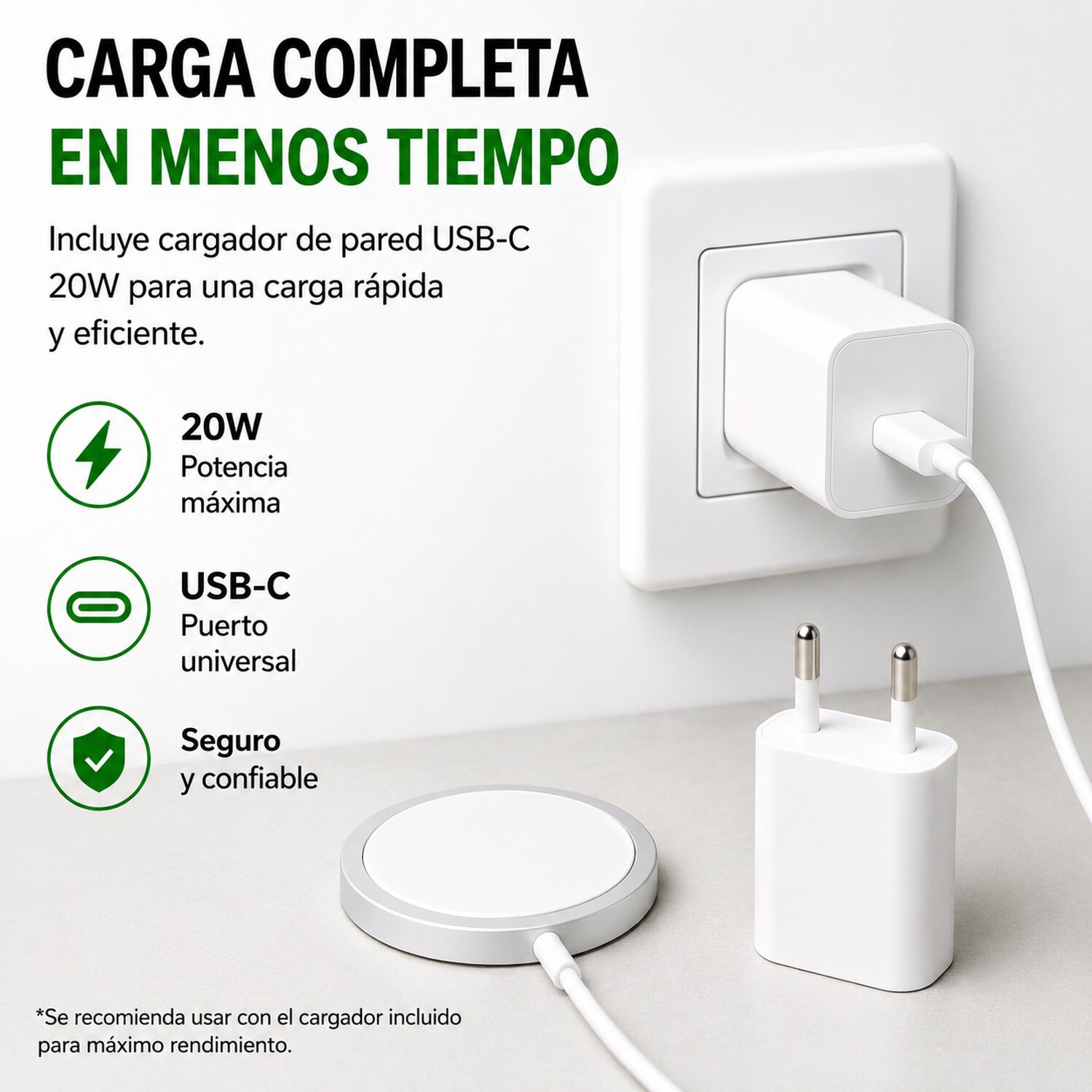 Kit Cargador Magsafe Enchufe 20w Iphone image number 1.0