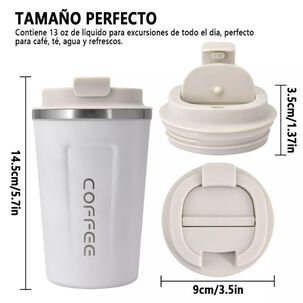 Vaso Termico Portátil De Doble Capa De Acero Inoxidable Café Blanco