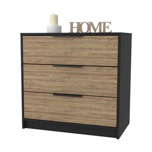 Comoda 3 Cajones Fm-001n - Negro / Cafe Claro