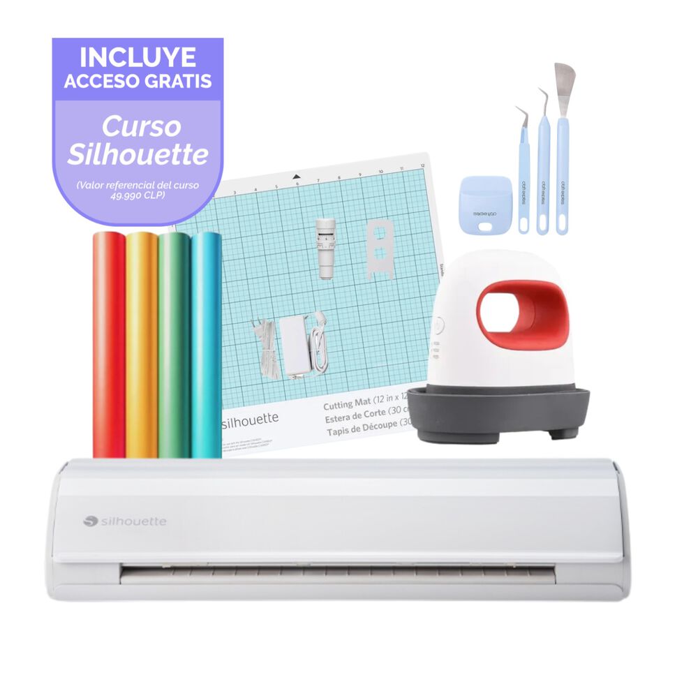 Kit Inicio Cameo 5 Blanca + Estampadora Mini Heat Press image number 0.0