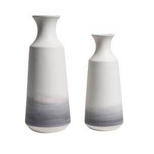 Set 2 Jarrones De Cerámica Degradada Gris