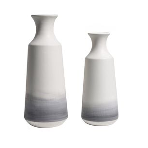 Set 2 Jarrones De Cer&aacute;mica Degradada Gris