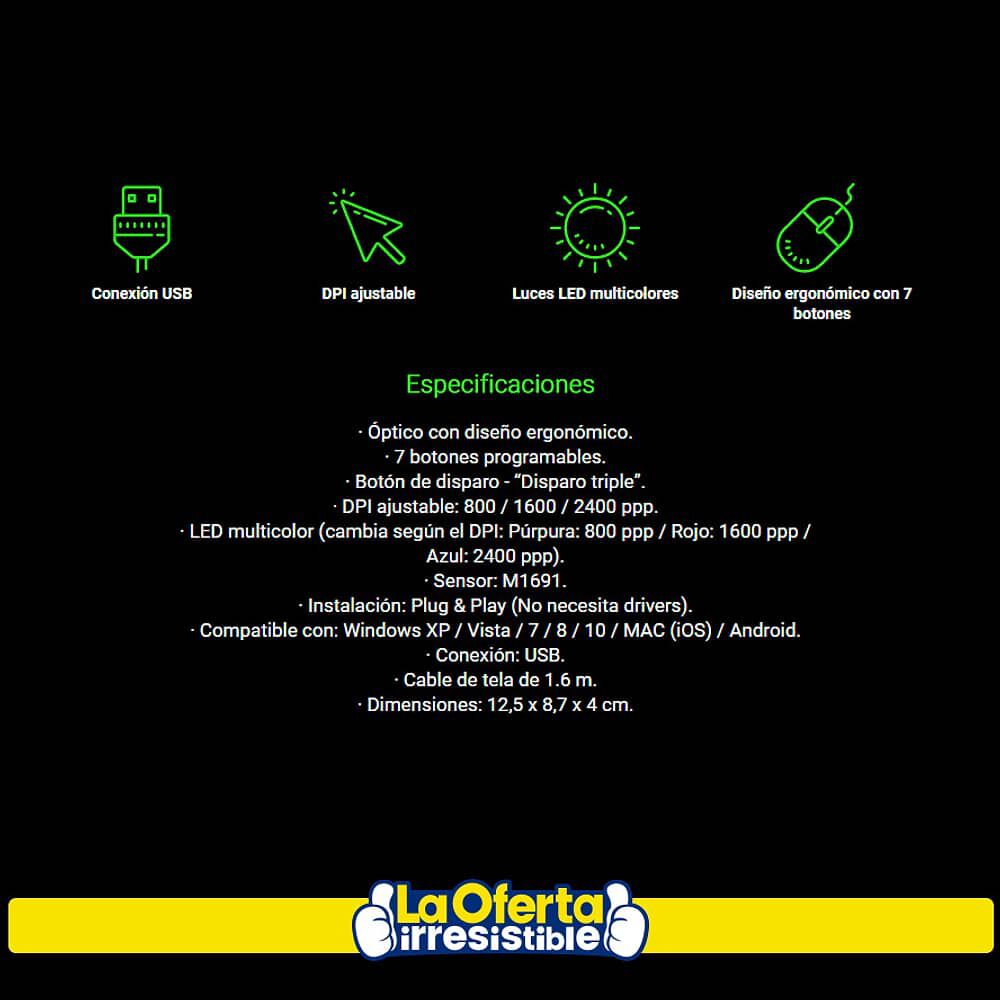 Mouse Gamer Kolke Storm Led Multicolor image number 2.0