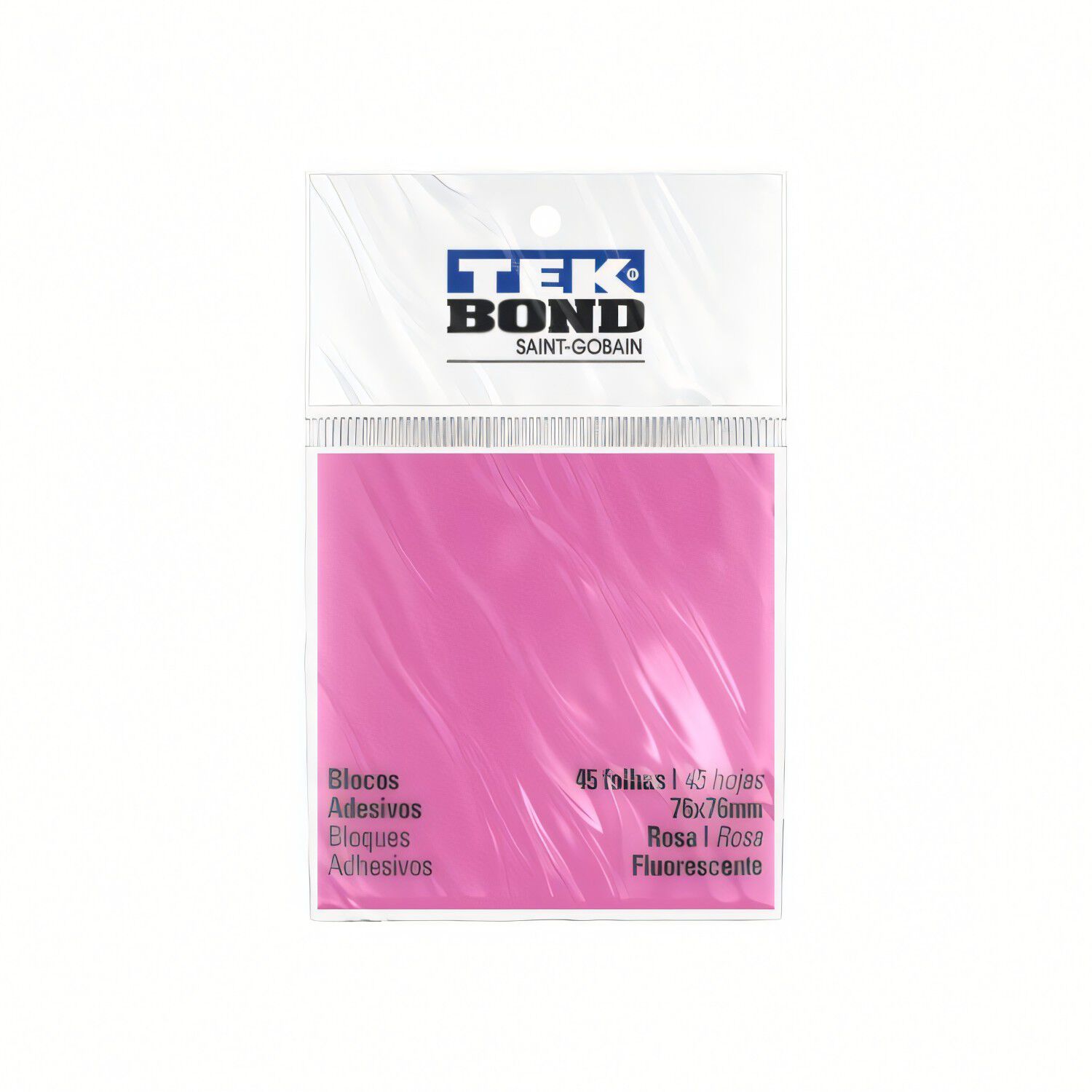 Notas Adhesivas Fluorescentes Rosado - 76x76mm 45 Hojas - Tekbond image number 0.0