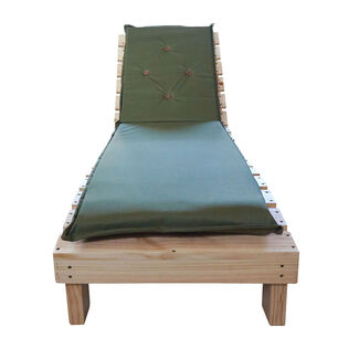 Reposera Tapiz Verde En Madera Natural