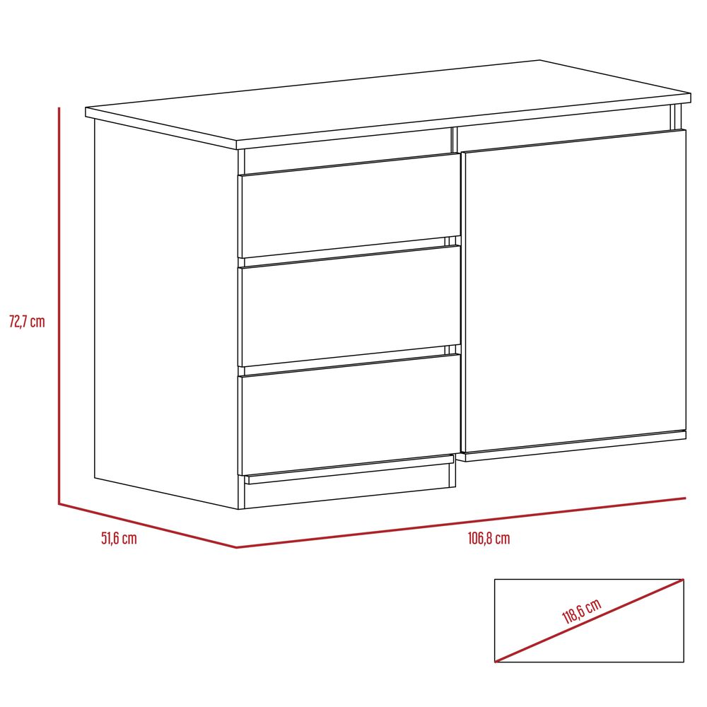 Escritorio Extensible 3 Cajones 1 Puerta Fm-020o Caf&eacute; Oscuro image number 5.0
