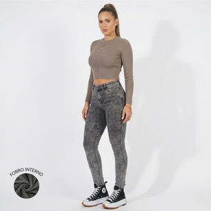Jeans Pantalon Skinny Forro Polar Mujer