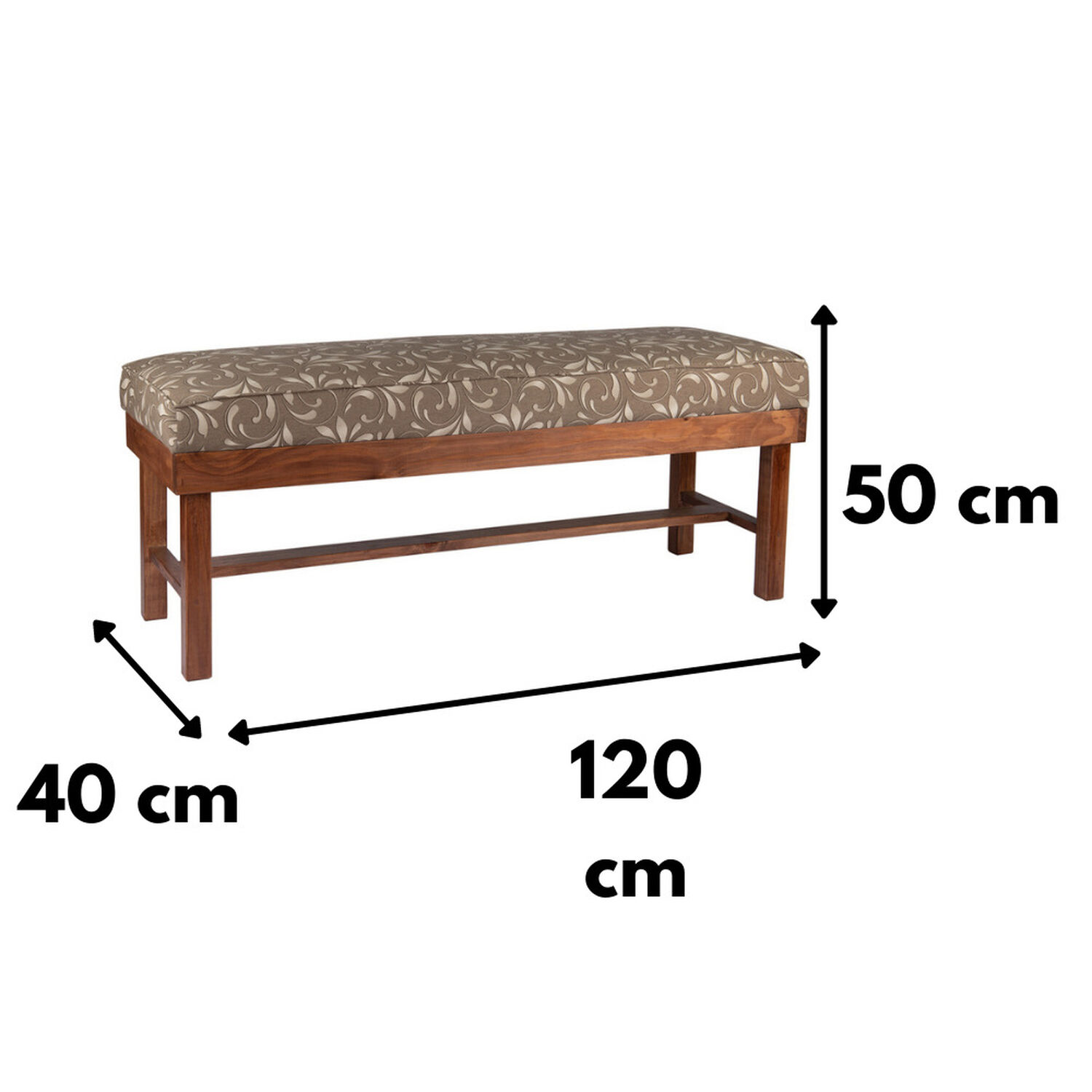 Banqueta Carla Estampado Caf&eacute; 50x40x120 Cm M&aacute;xima Design image number 2.0