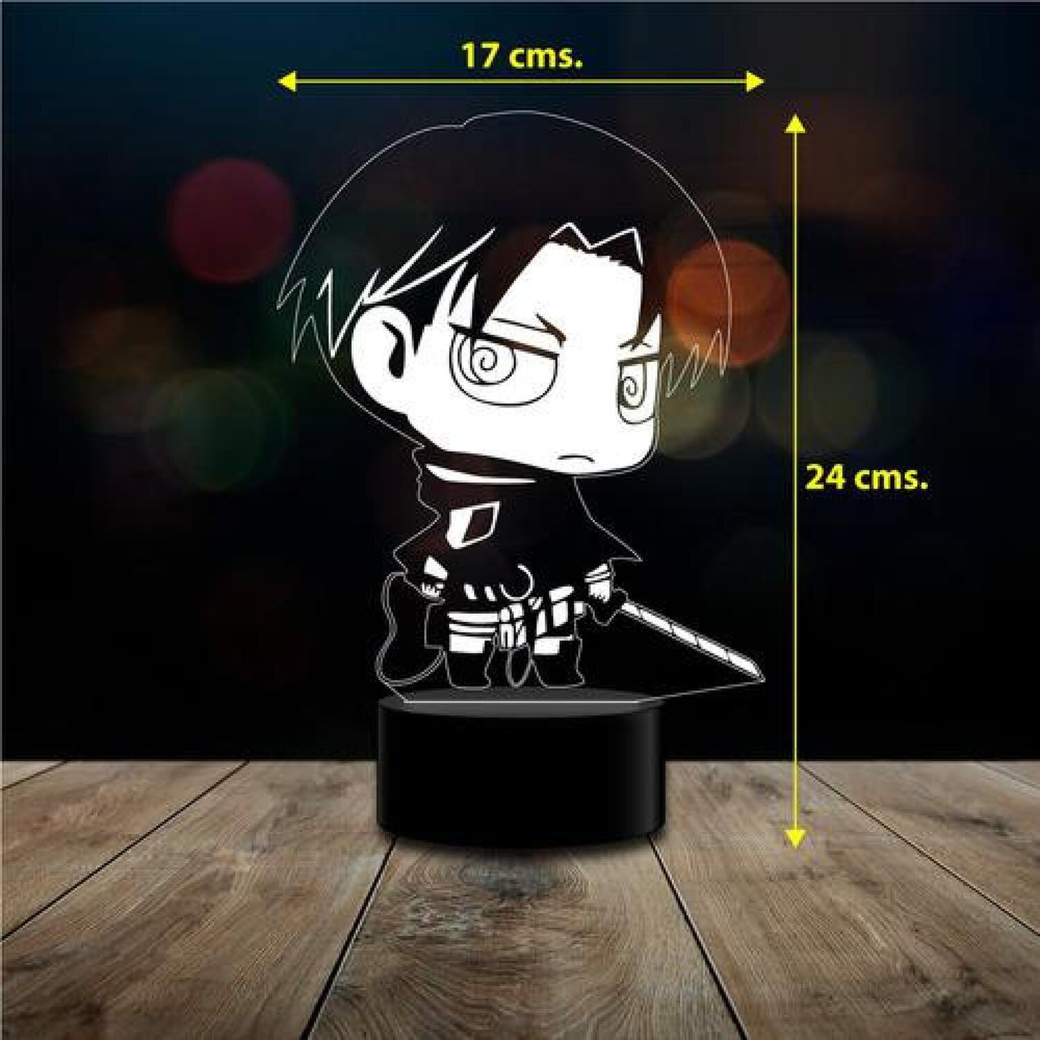 Lampara 3d Shingeki No Kyojin Attack On Titan Levi Kawaii image number 2.0
