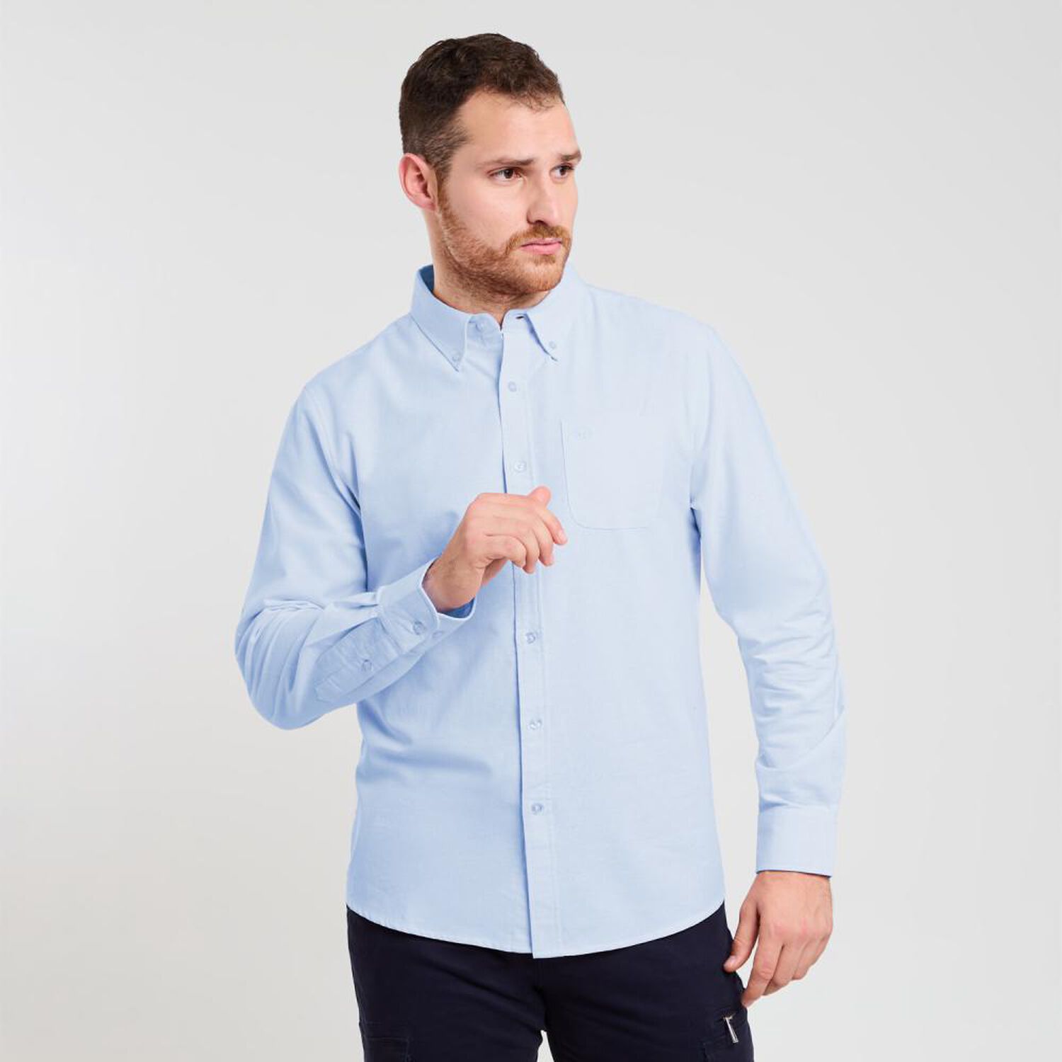 Camisa Lisa Regular Manga Larga Hombre Peroe image number 0.0