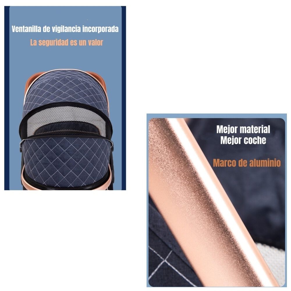 Coche Cuna Con Cubre Pies Apego Panor&aacute;mico Lubabycas Negro image number 2.0