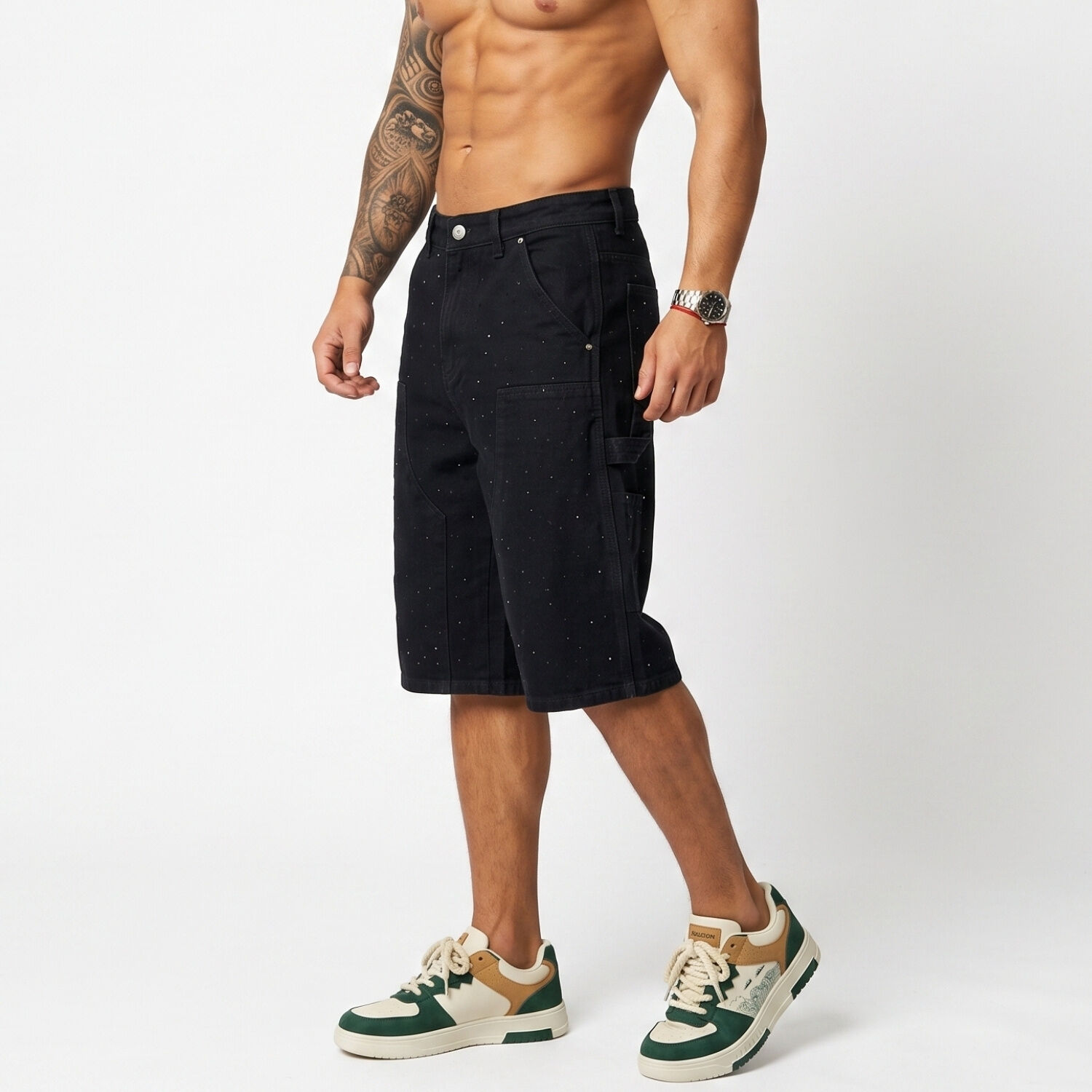 Short Bermuda Denim Brillos Relaxed Fit Hombre Diamond image number 1.0