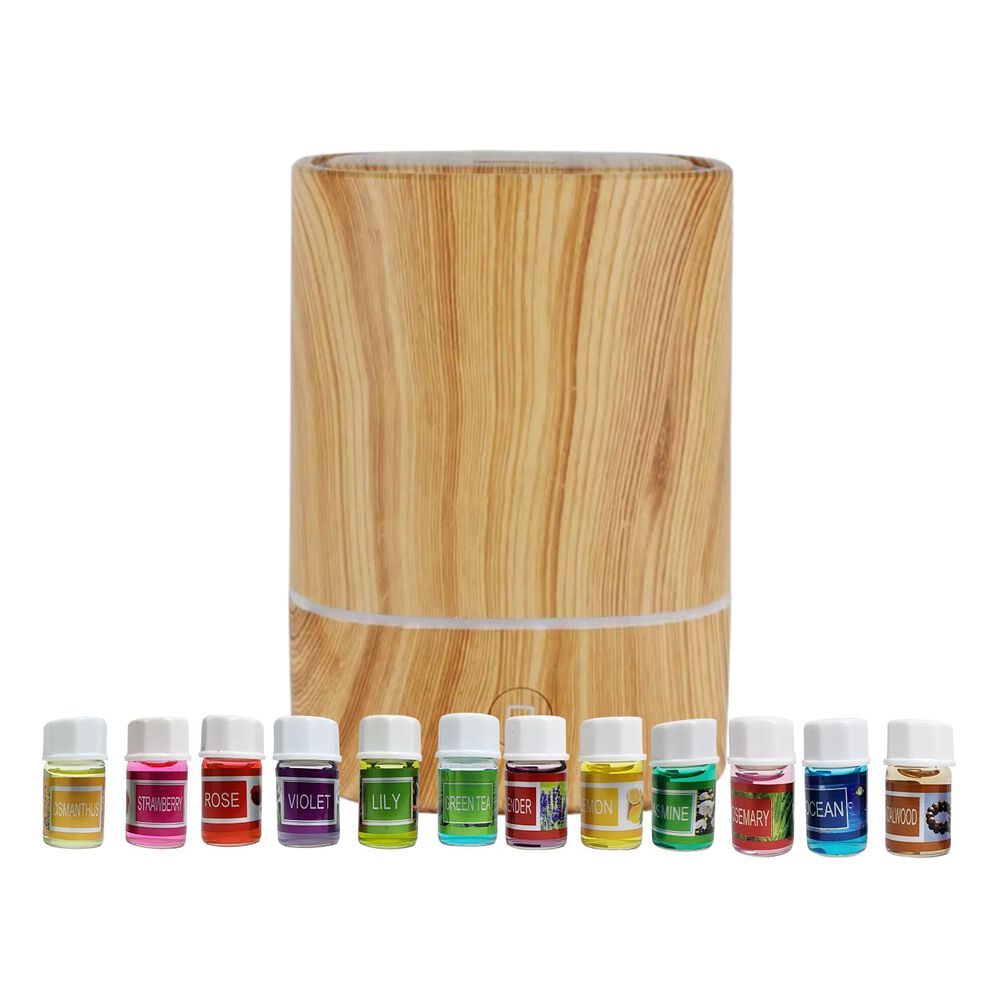 Pack Humidificador Marron Claro + 12 Esencias Aromaticas image number 1.0