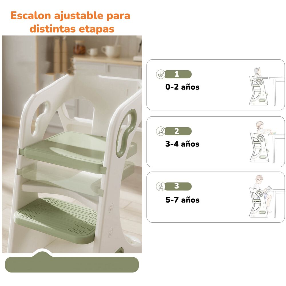 Silla De Comer Multifuncional Witness Verde Lubabycas image number 7.0