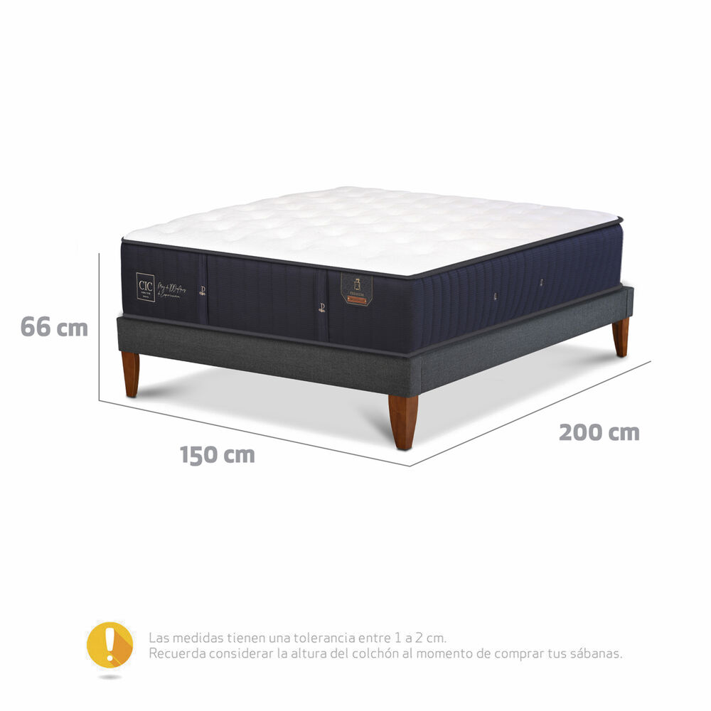 Cama Europea Cic Premium / 2 Plazas / Base Normal image number 2.0