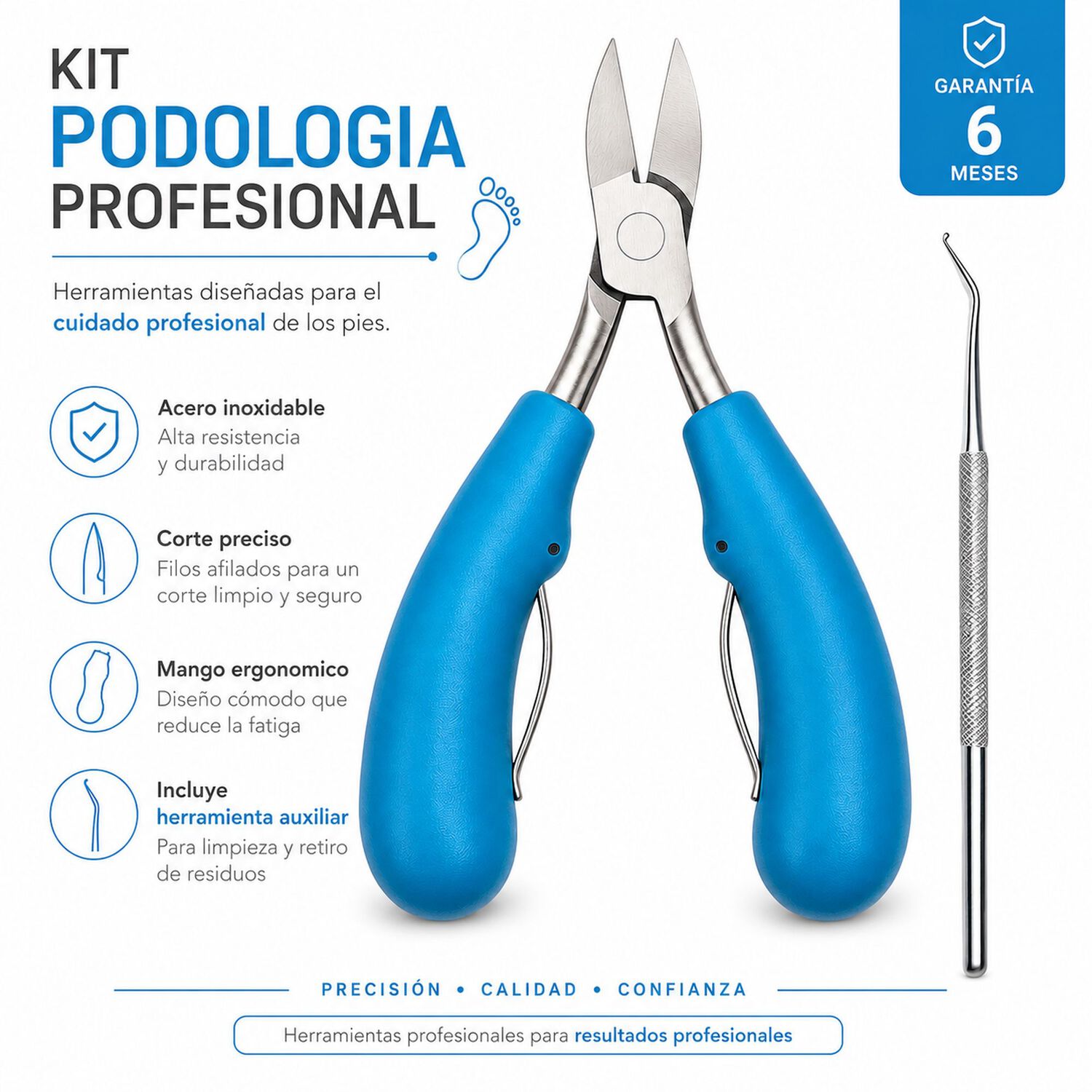 Kit Podolog&iacute;a Profesional Acero Inoxidable Quir&uacute;rgico Dm-022 image number 4.0