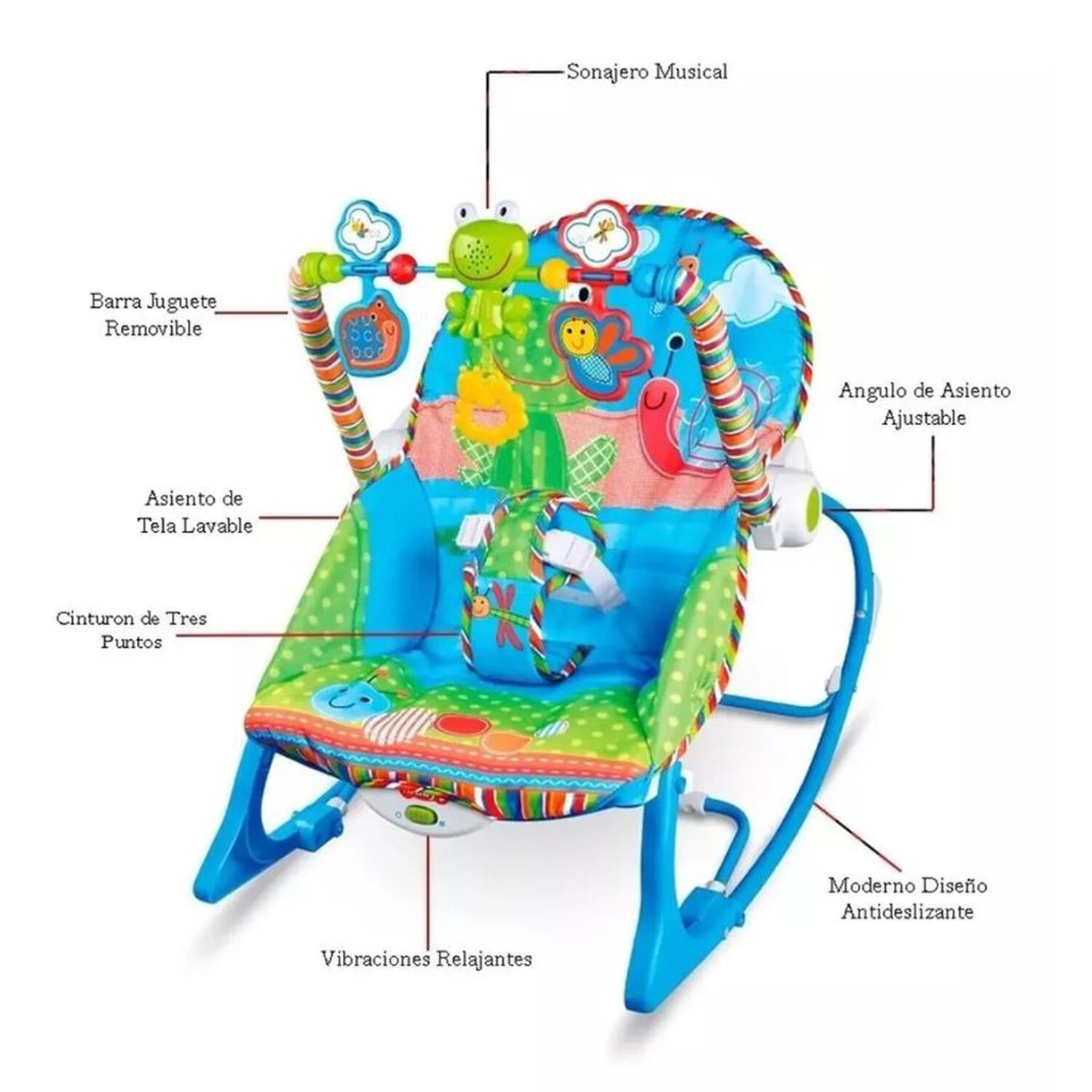 Silla Mecedora Musical Para Bebe 3 En 1 image number 4.0