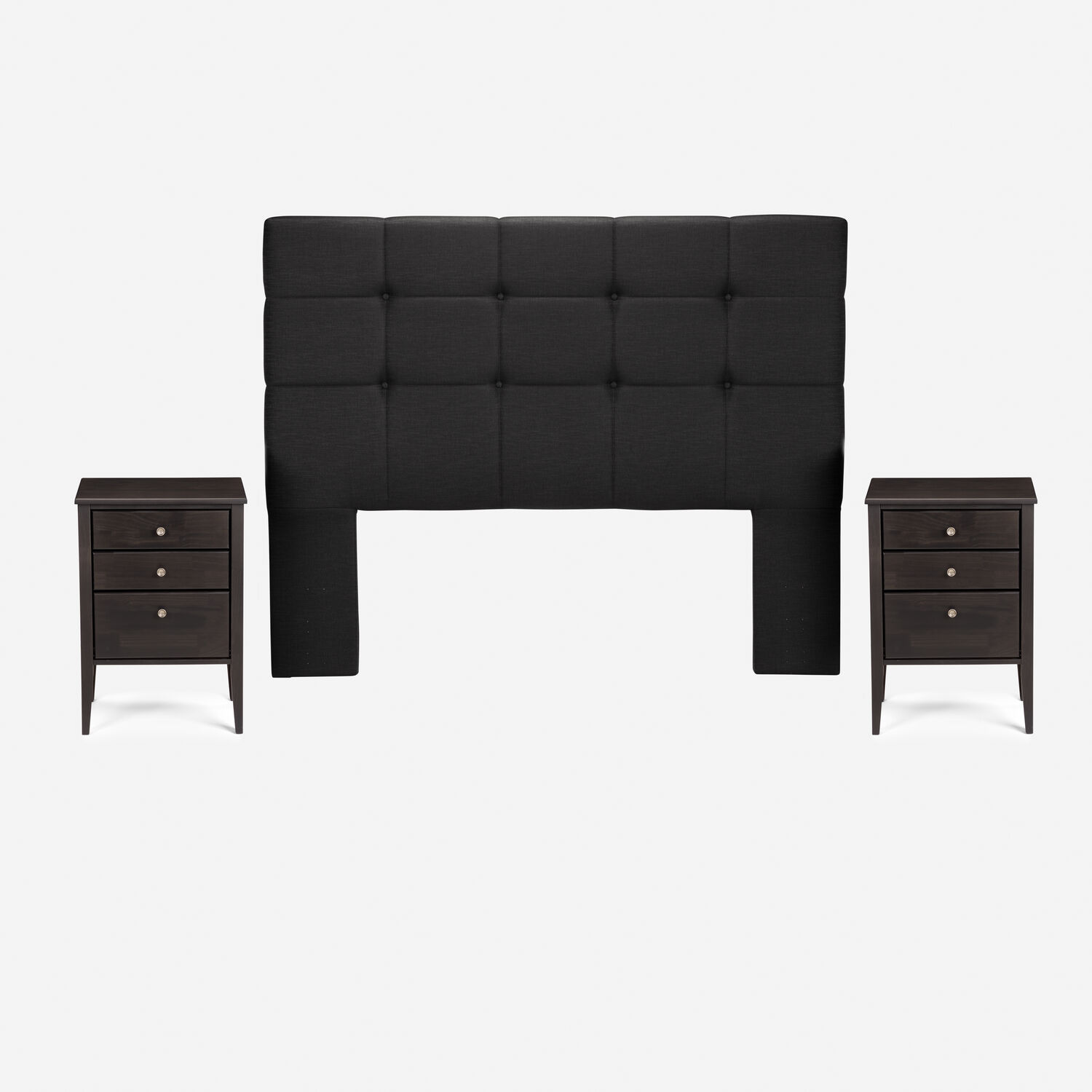 Cama Europea Rosen New Style 6 / 2 Plazas / Base Dividida + Set De Maderas Issey Grafito image number 2.0