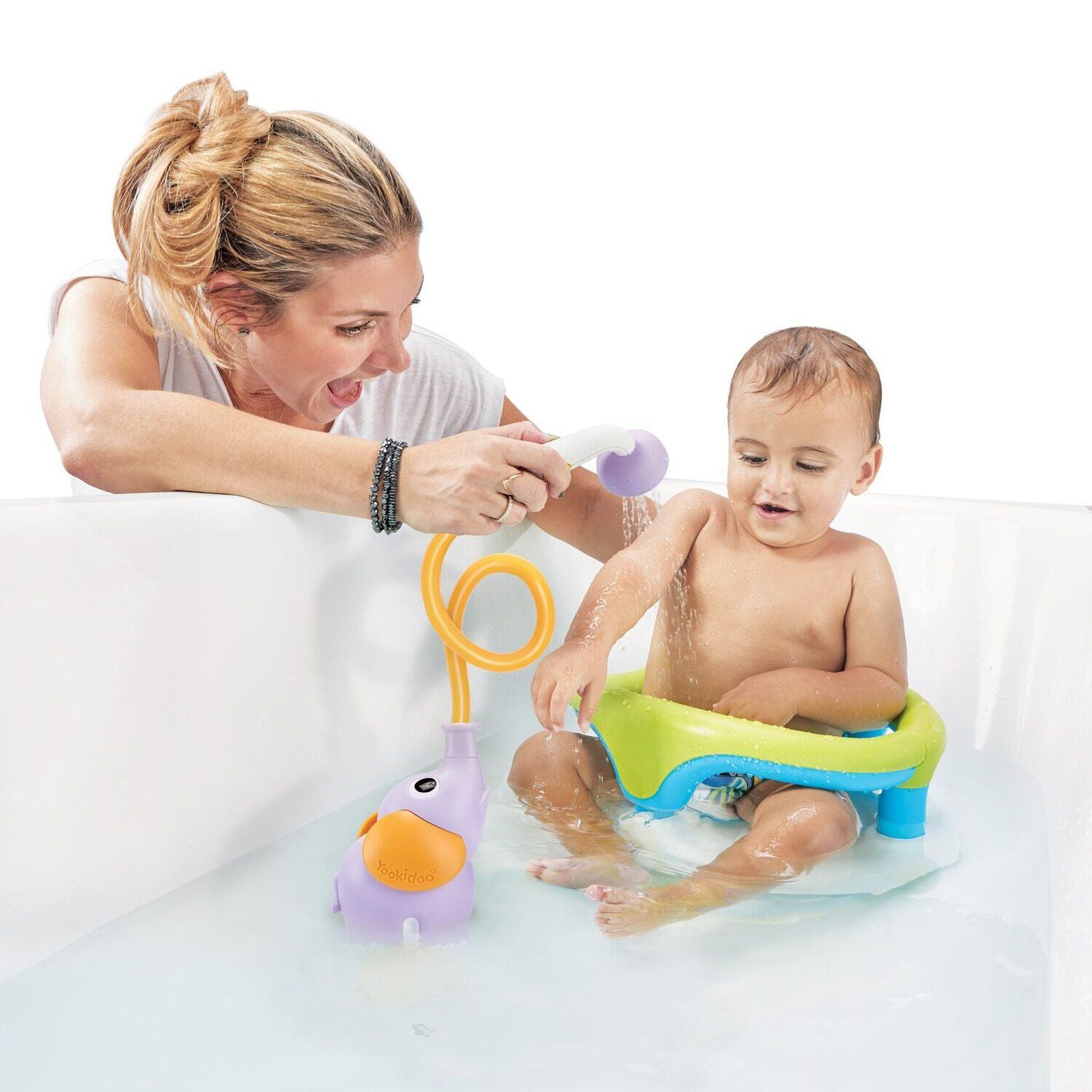 Juego De Ba&ntilde;o Elefante Ducha Interactivo Azul Infantil Beb&eacute; Ni&ntilde;o Ni&ntilde;a Tina Yookidoo image number 4.0