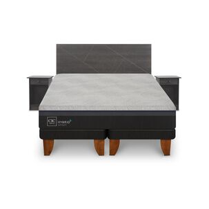 Cama Europea Cic Hybrid Plus / 2 Plazas / Base Dividida + Set De Maderas