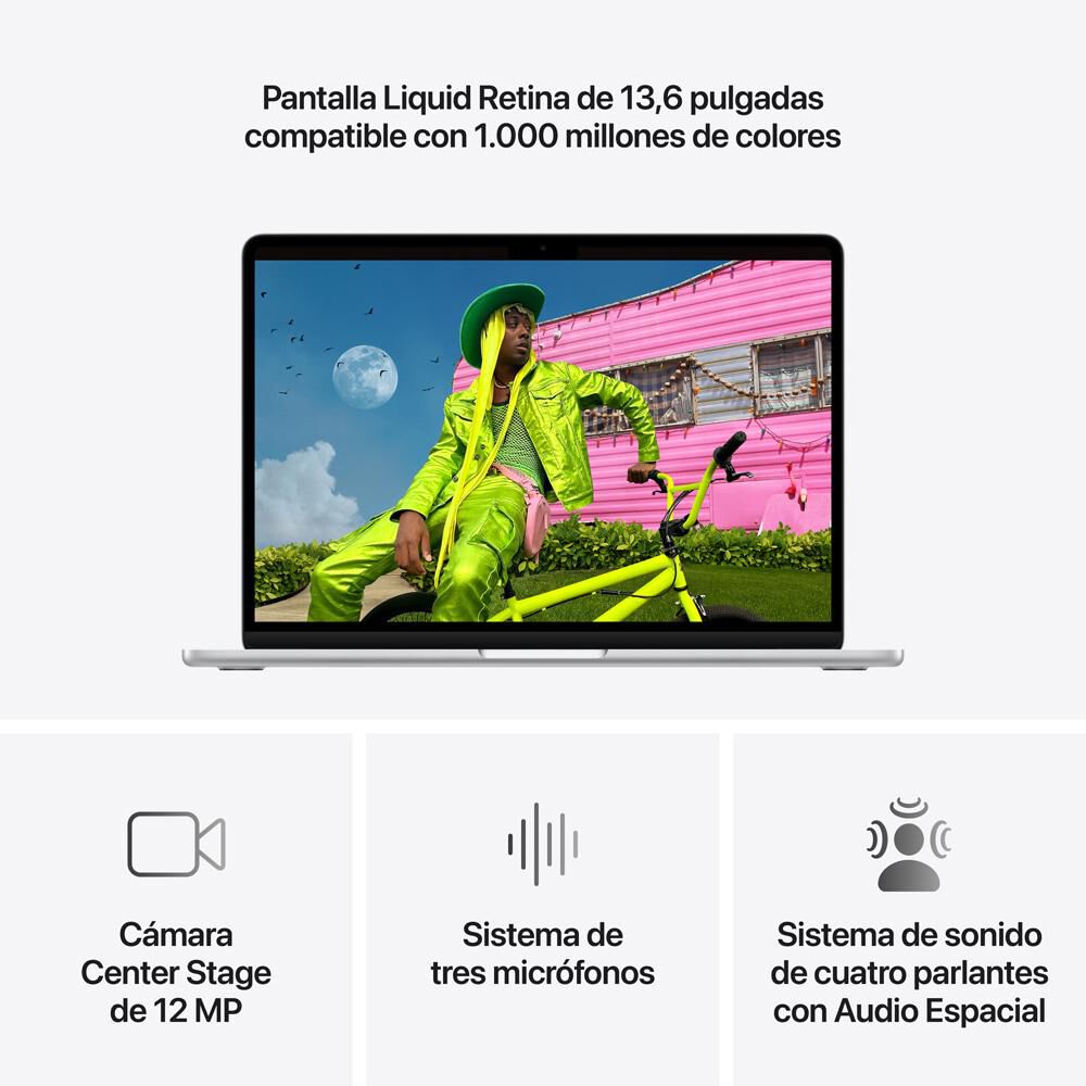 Macbook 13.6" Apple Air M5 / Chip M5 / 16 GB RAM / 512 GB SSD / Plata image number 4.0