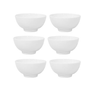 Set De 6 Bowl Redondo De 15cm Porcelana Blanca Hallen
