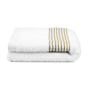 Toalla De Mano Mav Nautica 100% Algod&oacute;n Alta Calidad Blanca-verde