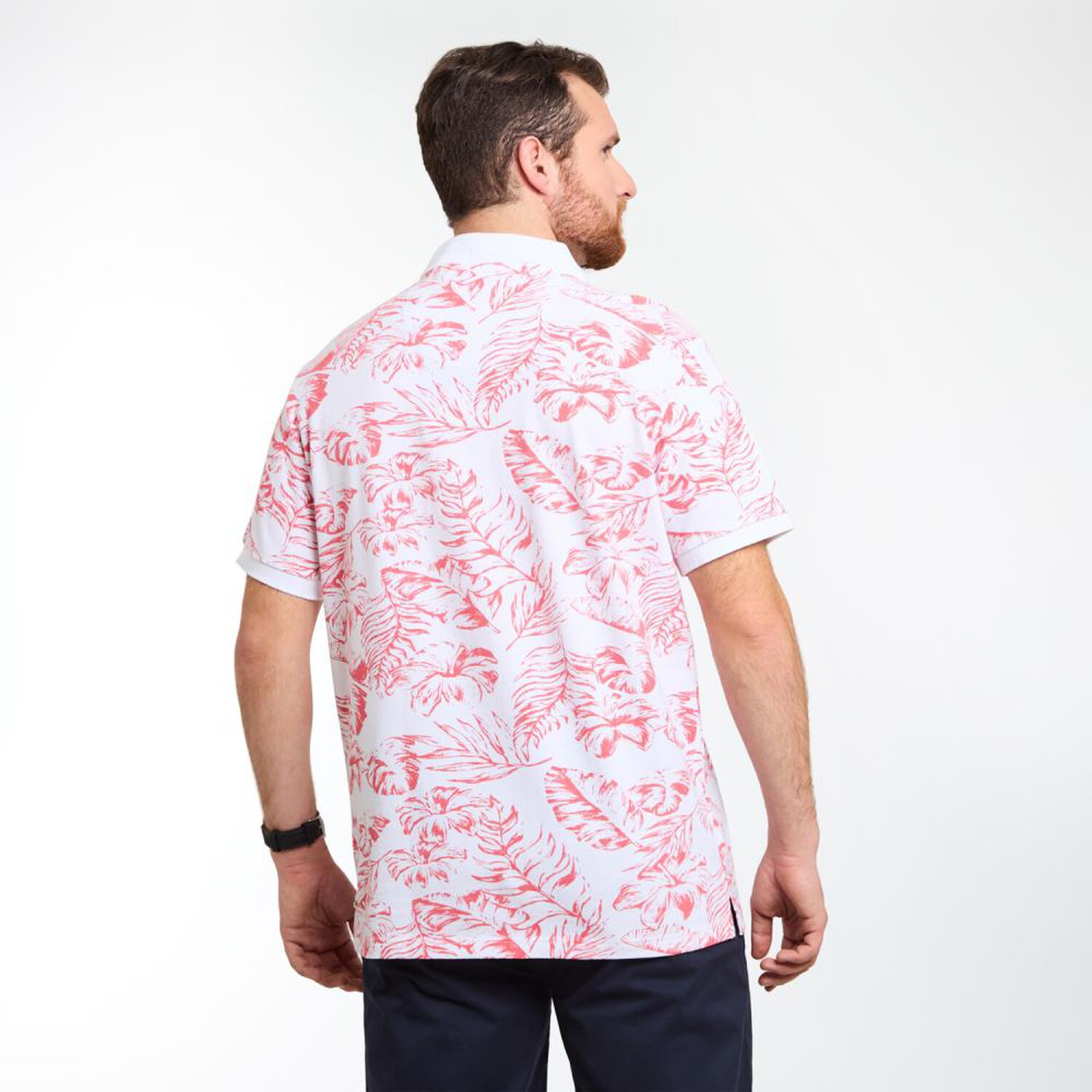 Polera Estampada Manga Corta Cuello Piqu&eacute; Hombre Peroe image number 3.0