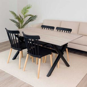 Juego De Comedor Vermontt 4 Sillas Windsor Negras