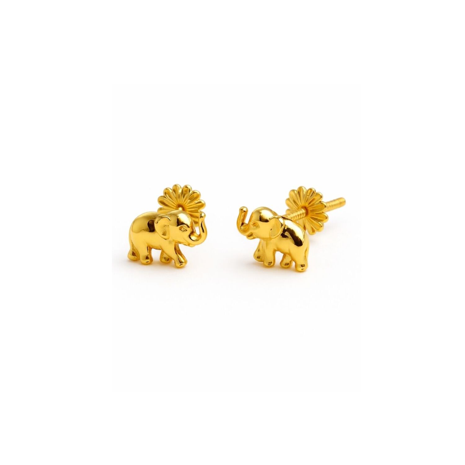 Aros Elefante Oro 18k 6mm Atornillados 0.90gr Ni&ntilde;a Juvenil Dorado image number 0.0