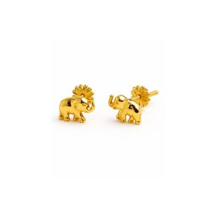 Aros Elefante Oro 18k 6mm Atornillados 0.90gr Ni&ntilde;a Juvenil Dorado