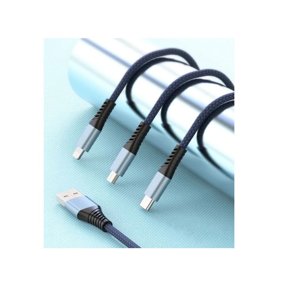 Cable 3 En 1 Compatible Con Iphone, Micro Y Tipo C Master-g image number 1.0