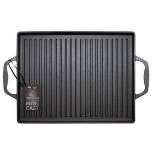 Plancha Parrilla Churrasquera Wayu Con Asas Hierro 44x28 Cm