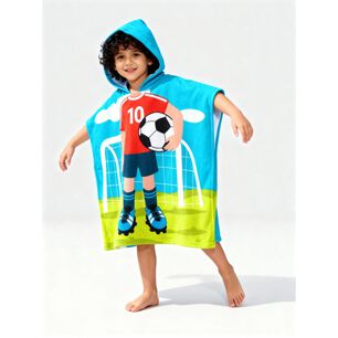 Toalla Playa Capucha Casaideal Kids Player / 60 X 120 Cm