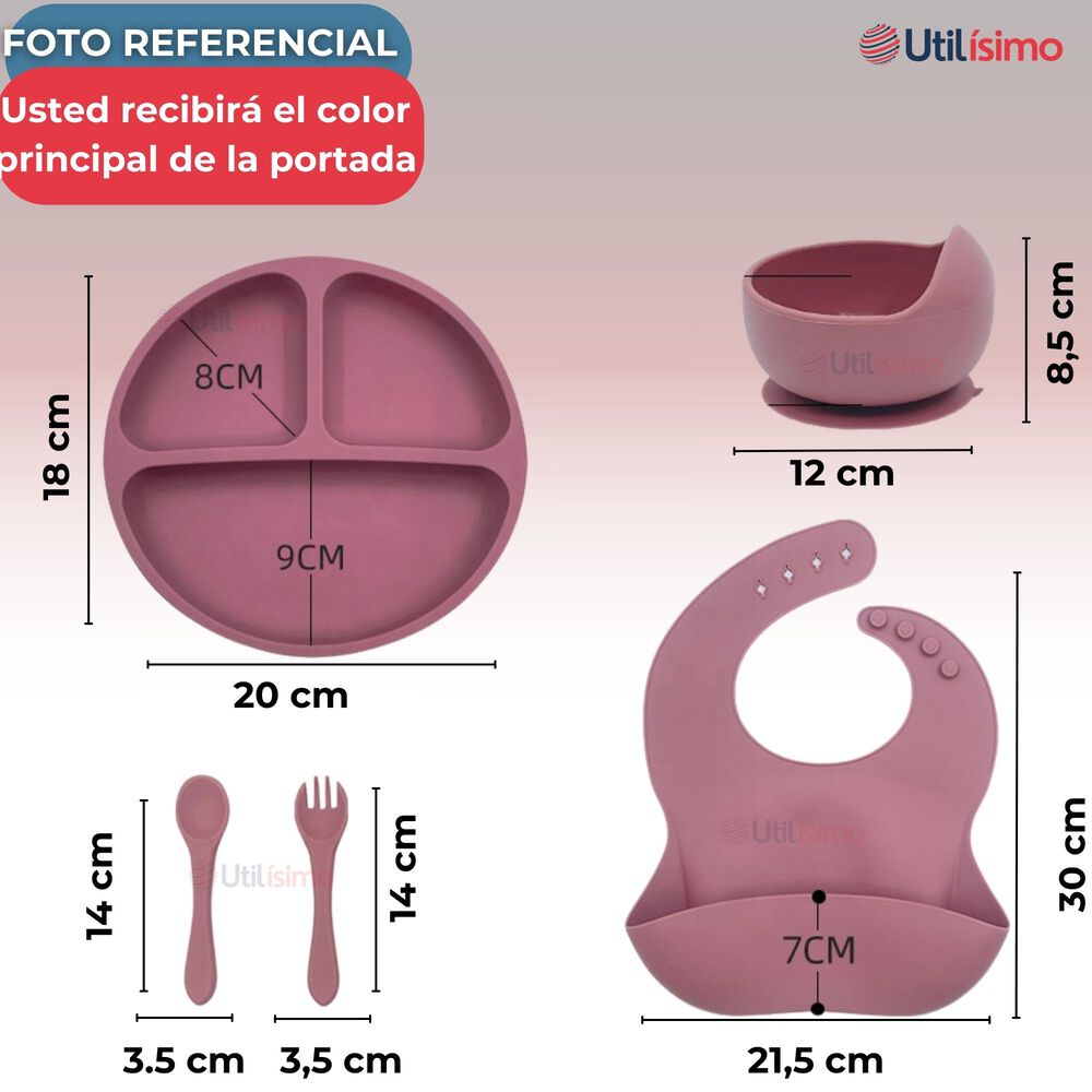 Set De Alimentación Bebé Silicona 5 Piezas Libre Bpa Colores Surtidos image number 4.0