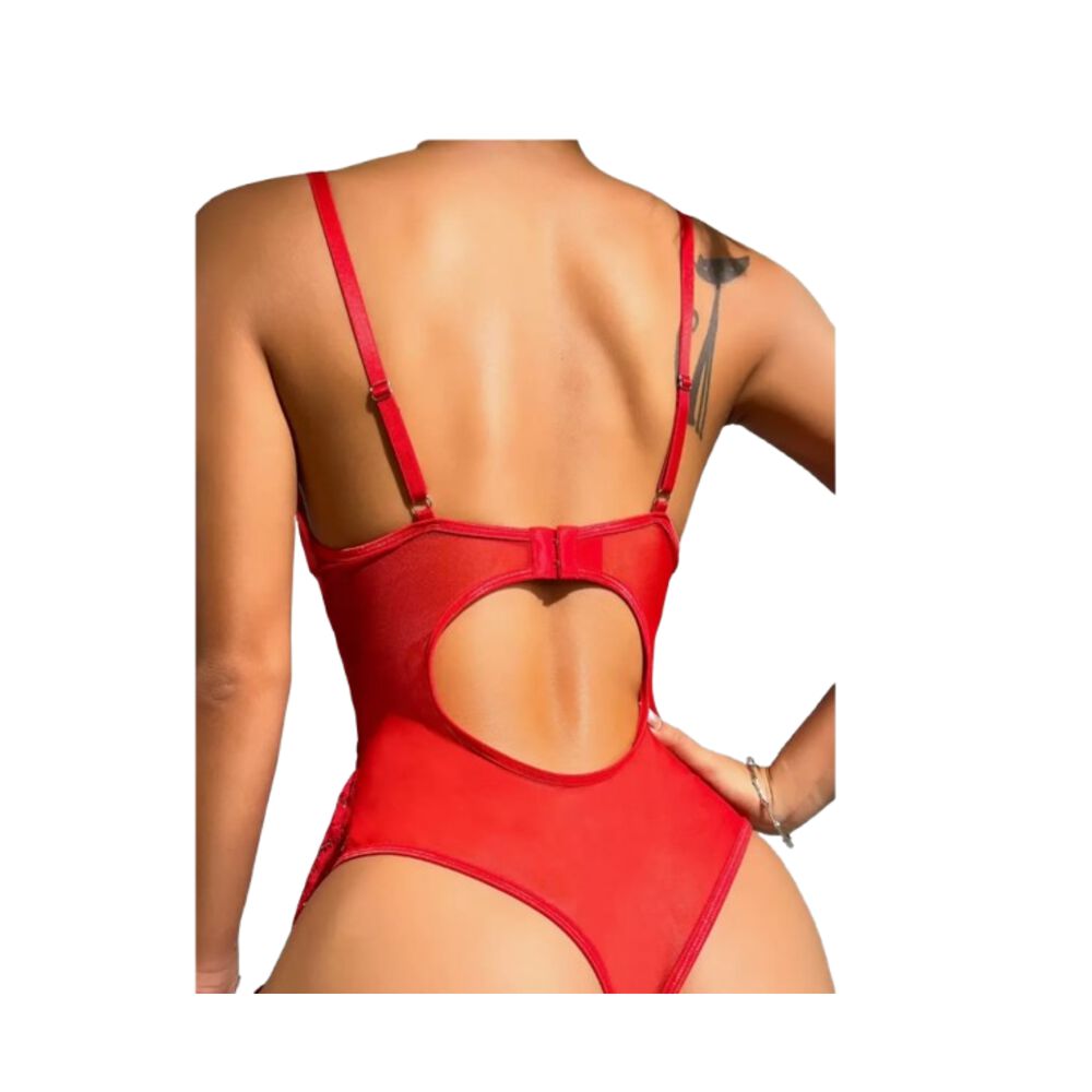 Lencería Encaje Vestido Lazo Abertura Con Aro image number 5.0