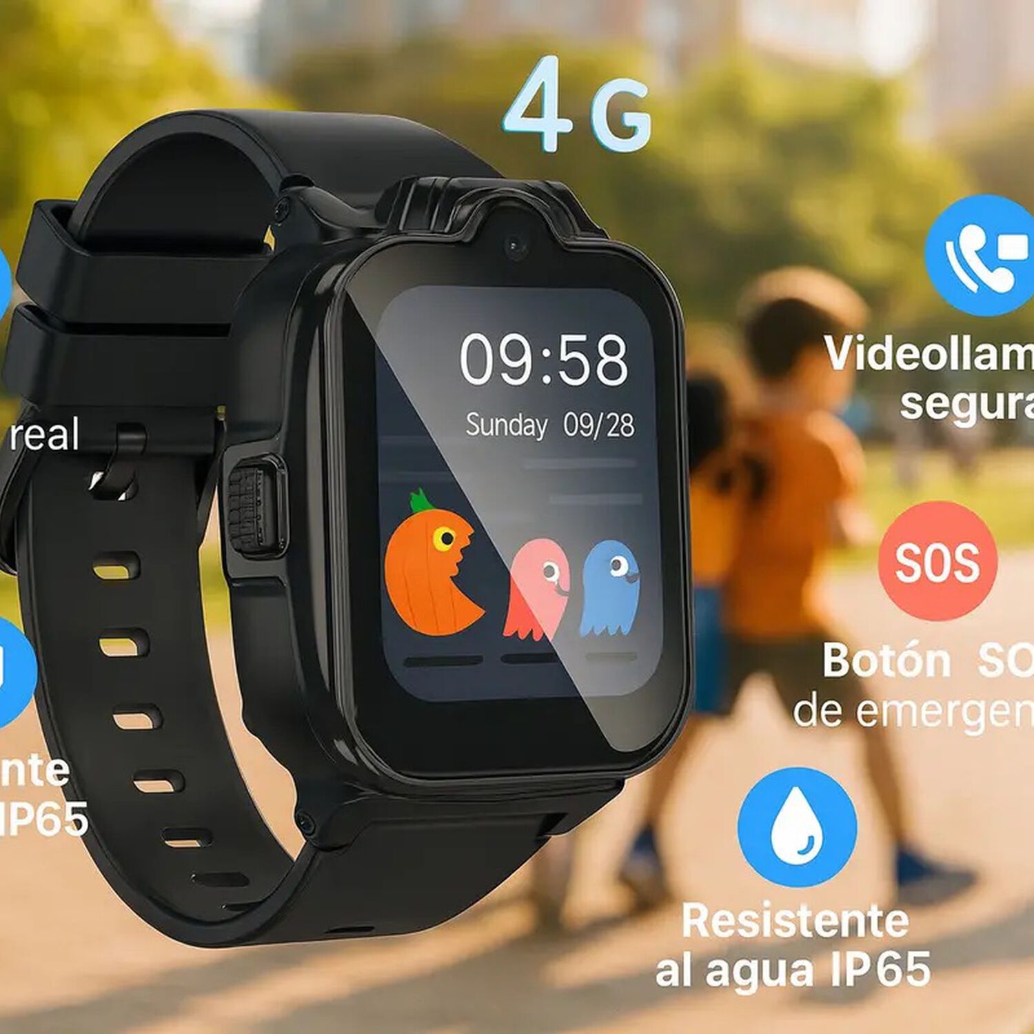 Hoco Y104 Smart Watch Reloj Inteligente Para Ni&ntilde;os 4g Gps - Negro image number 6.0