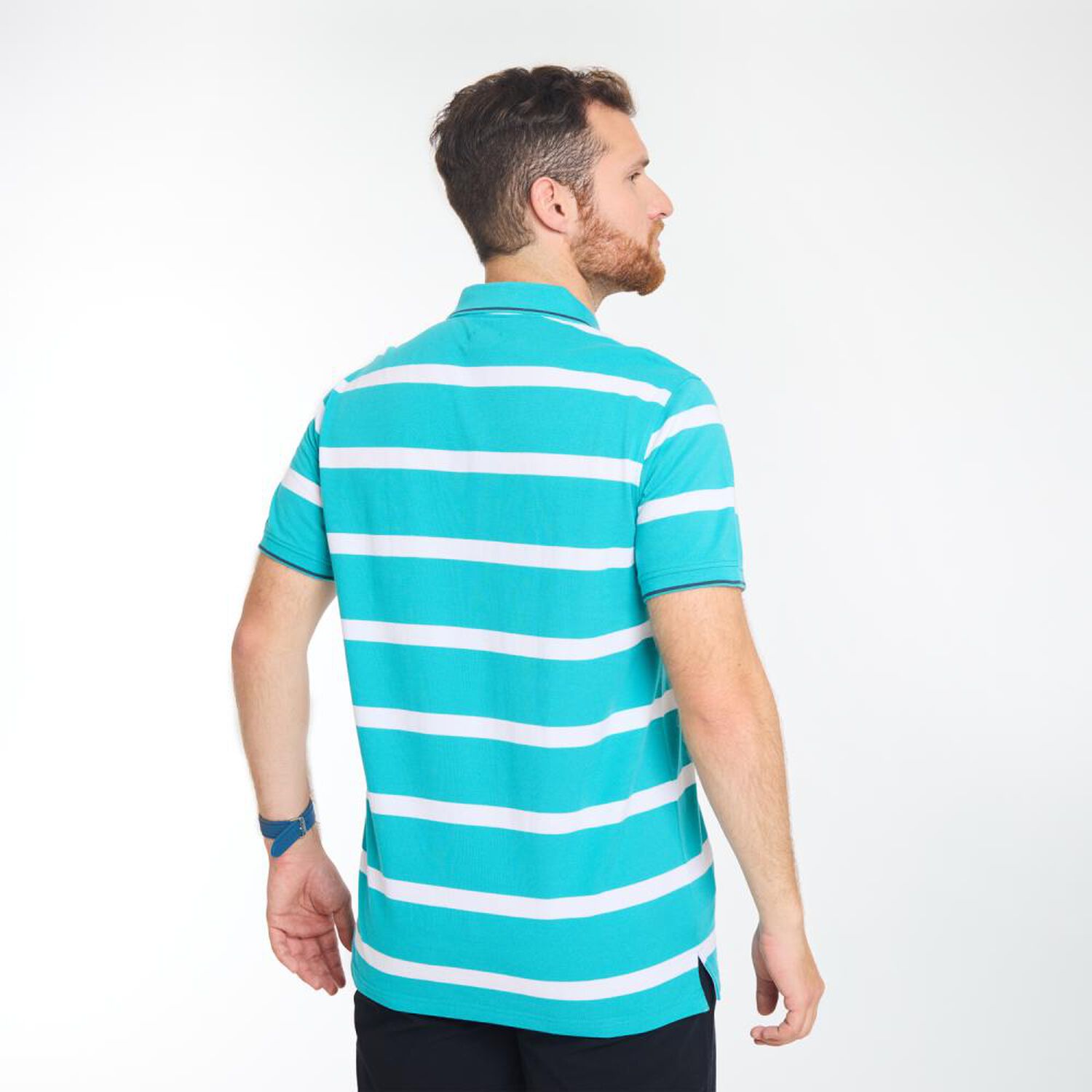 Polera L&iacute;neas Manga Corta Cuello Piqu&eacute; Hombre Peroe image number 3.0