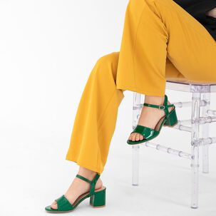 Sandalia Casual Taco Verde Mujer Weide Gh64