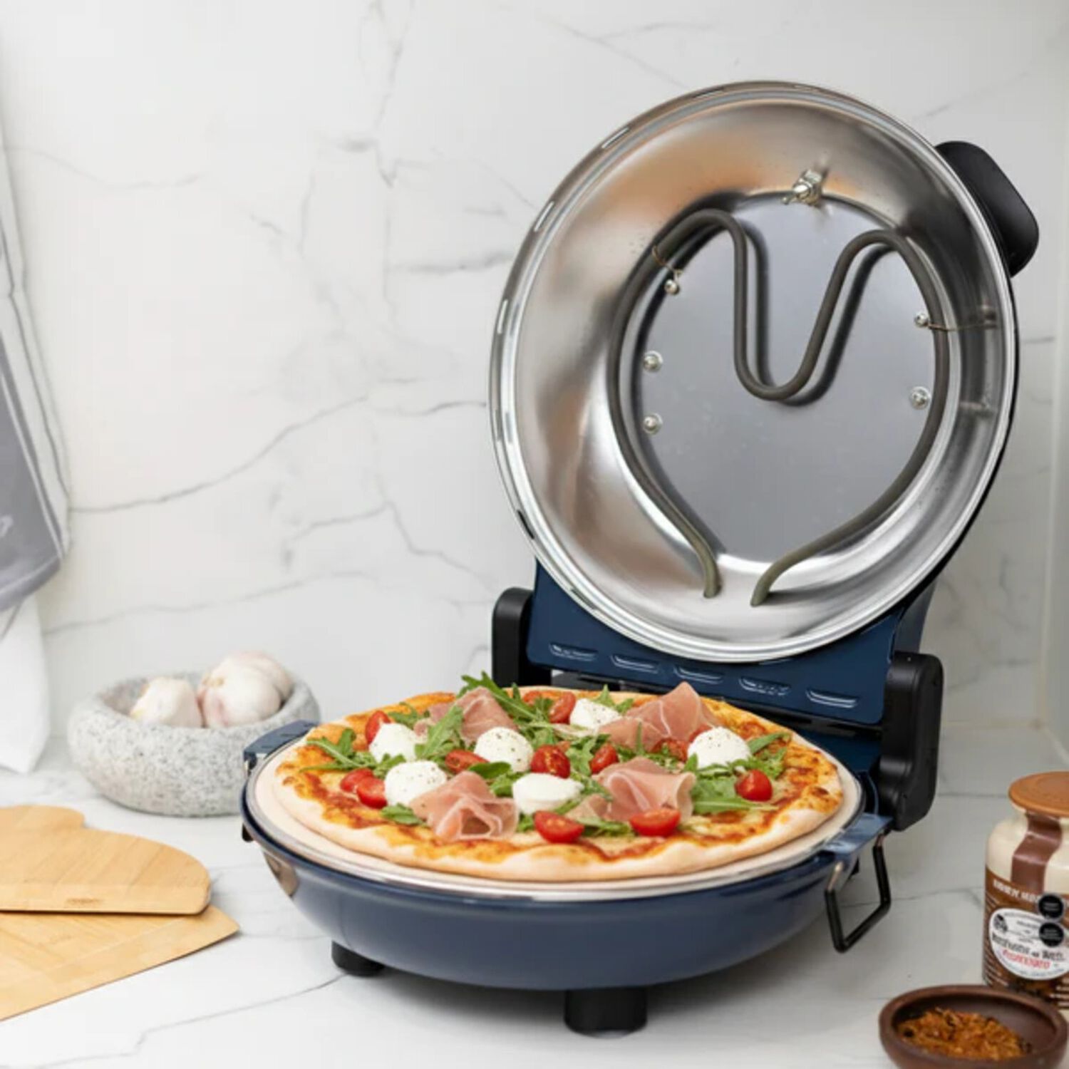 Horno Pizza Control Dual De Temperatura N&aacute;poles Azul Fdv image number 2.0