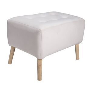 Pouf Petrum Con Capitone Blanco 62x42x42 Cm