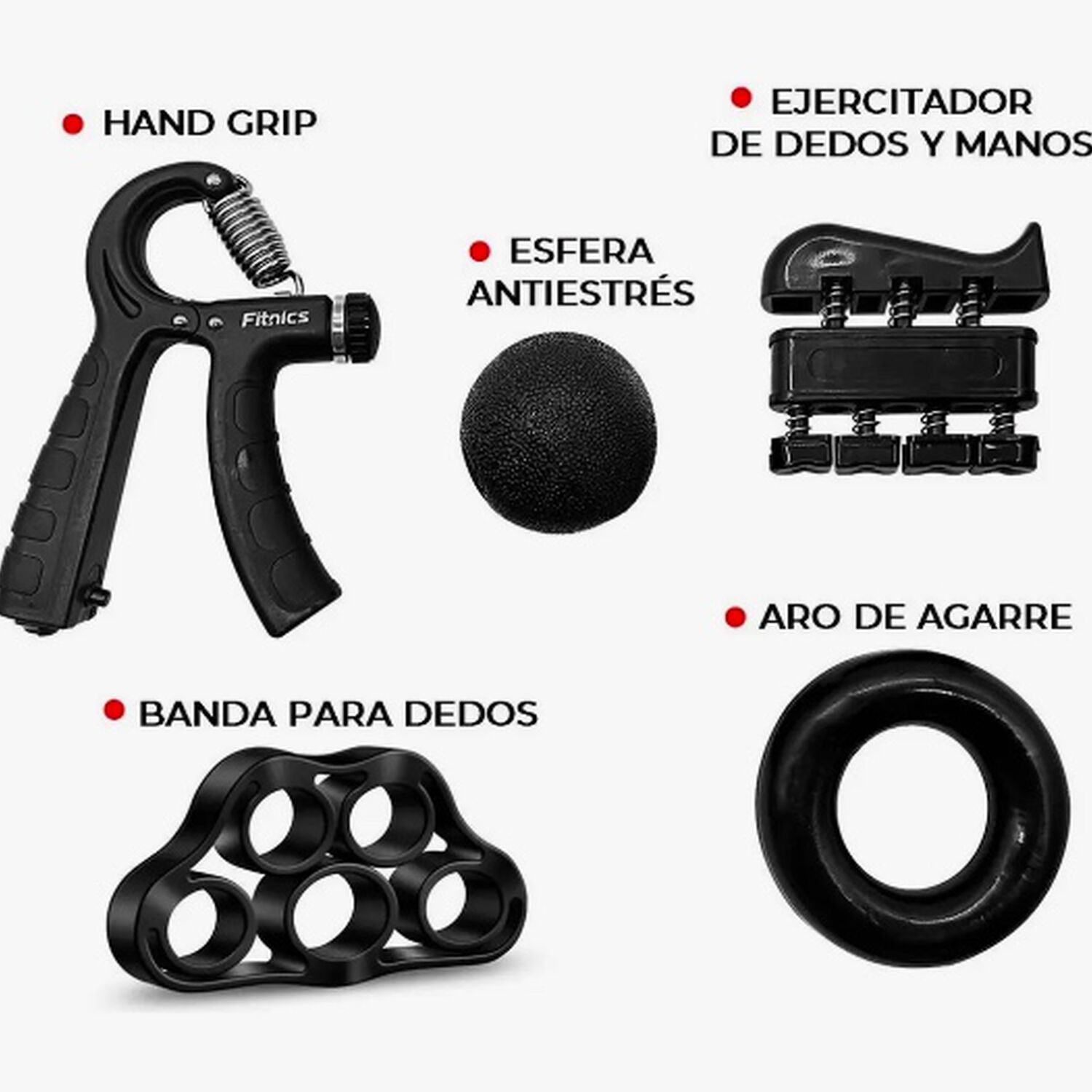 Set Hand Grip Ejercitador Manos image number 1.0