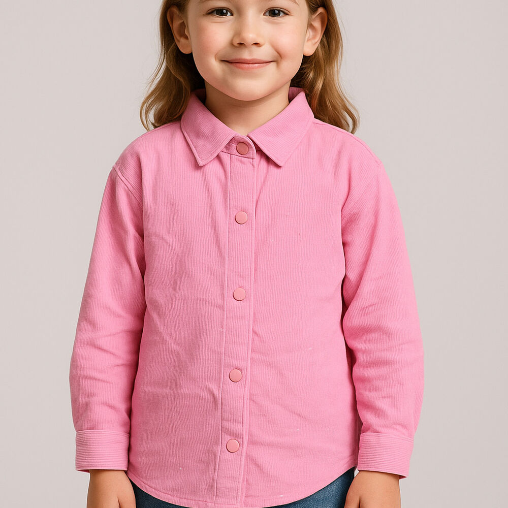 Camisa Rosa Niña Manga Larga Con Brillos image number 2.0